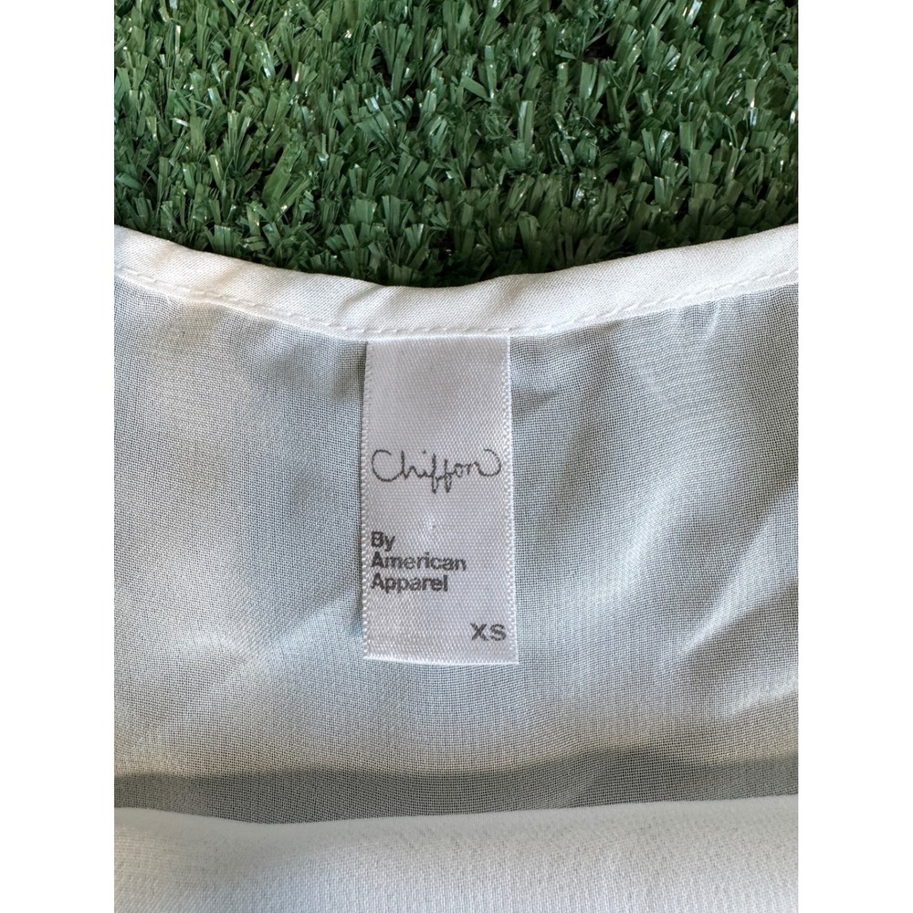 American Apparel White Chiffon Camisole Top Sheer Spaghetti Strap Womens XS - Picture 3 of 3